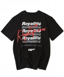 RL622 멀티 로고 반팔 티셔츠 - 블랙