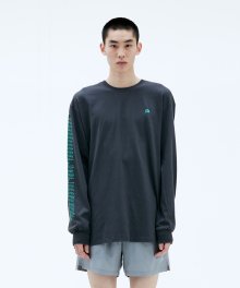 (D LONGSLEEVE T-SHIRT FULL DIARY (TURQUOISE ON CHARCOAL)