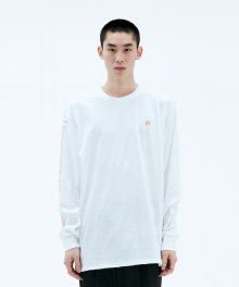 (D LONGSLEEVE T-SHIRT FULL DIARY (ORANGE ON WHITE)