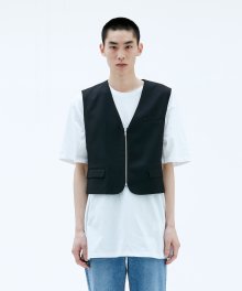 ZIP VEST WITH GRADATION LINING