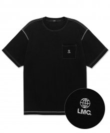 LMC CONTRAST STITCH POCKET TEE black