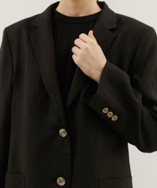 Classic Linen Jacket (Black)