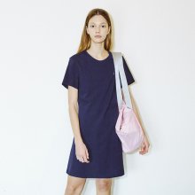 Pique Crewneck Dress (Navy)