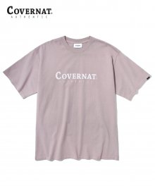 어센틱 로고 티셔츠 핑크 브라운