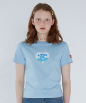 키르시(KIRSH) 케어베어 하트 크롭 티셔츠 [라이트 블루]W