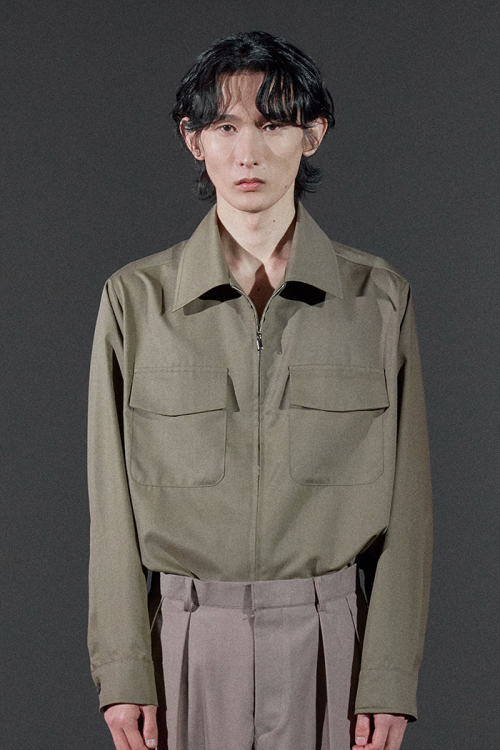 BF 2way zipper shirt jacket khaki 