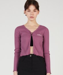 MG0S TWO BUTTON CROP CARDIGAN (PURPLE)