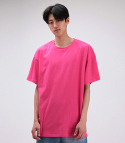 플라스틱(FLASTTIC) 리플렉티브 로고 티셔츠/핑크