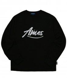 Cursive logo long sleeve T-shirts_BK(20SSTP01)