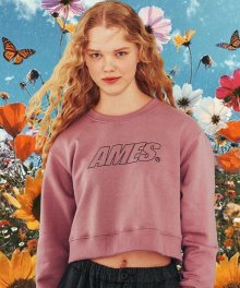 Line logo crop sweatshirts_PU