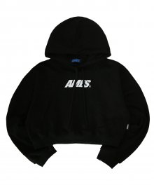 Basic logo crop hoodie_BK