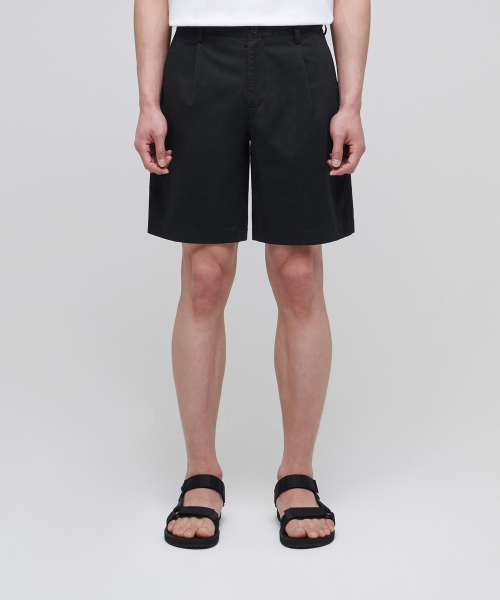 Wide Fit Chino Shorts [Black]