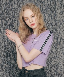 [NF]FANCY LINE OVER CROP TEE (LILAC)(20SS-F527)