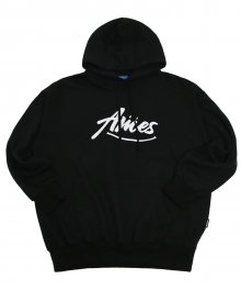 Cursive logo hoodie_BK