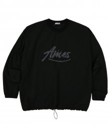 Cursive logo nylon sweatshirts_BK