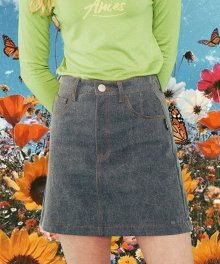 Cursive logo denim skirt_BL(20SSBT03)