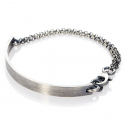 하우데어(HOWTHERE) 실버뱅글 Vintage simple wide silver bangle with chain
