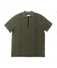 HALF ZIP-UP PIQUE SHIRT(FOREST GREEN)_CTTZURS40UG1