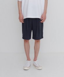 ONE TUCK SHORT SLACKS-NAVY