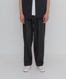 RELAXED WIDE SLACKS-BLACK