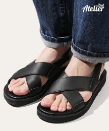 SECOND.A Cross Line Leather Sandal 2NDS001B - summer edition