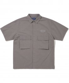 E/T-Logo Ripstop S/S Shirt Deep Grey