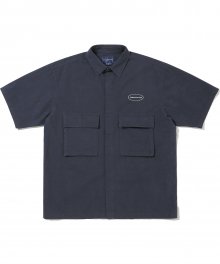 E/T-Logo Ripstop S/S Shirt Navy