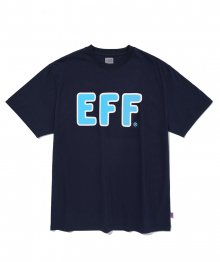 투톤 EFF 로고 반팔 티셔츠 네이비