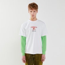 [SM20 SV X Sesame Street] Surfing Elmo Oversized T-Shirts(White)