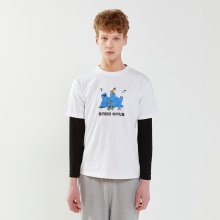 [SM20 SV X Sesame Street] Print Mixed T-Shirts(White)