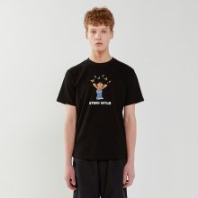 [SM20 SV X Sesame Street] Print Mixed T-Shirts(Black)