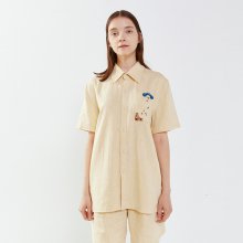 [SM20 SV X Sesame Street] Linen mixed Shirts(Ivory)