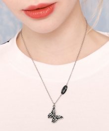[NF]FANCY BUTTERFLY BURNISH NECKLACE (SILVER)(20SS-F907)