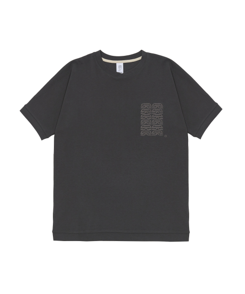 어낫띵(anothing) ALIENS CROSS-NECK 1/2 MTM TEE (Charcoal)