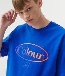 컬러 그라데이션 프론트 로고 반팔티셔츠 (BLUE)