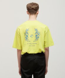DWS FLORAL T-SHIRT(LIME YELLOW)