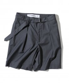 strap slacks short pants charcoal