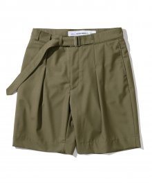 strap slacks short pants beige