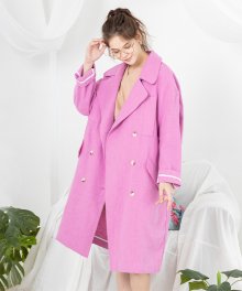 Linen long jacket - pink