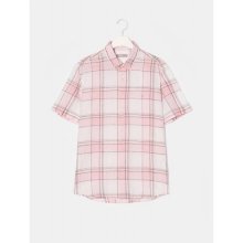 [SLIM] 핑크 리넨 멀티 체크 셔츠 (BC0465A16X)