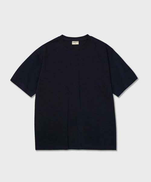 MUSINSA | BLANK ROOM Convince Cotton Half Tee_DARK NAVY