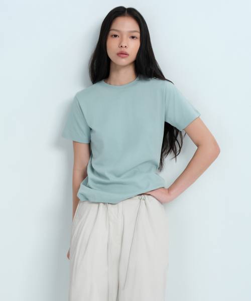 무신사 스탠다드 우먼(musinsastandardwoman) 우먼즈 베이식 크루 넥 반팔 티셔츠 [더스티 민트]
