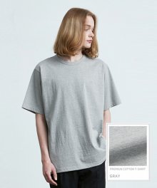 V017 프리미엄 코튼 티셔츠 (그레이)