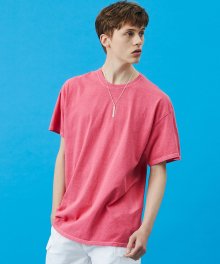 M-릴랙스 핏 피그먼트 티셔츠-CORAL PINK