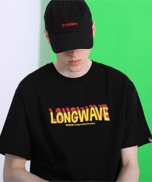 롱웨이브 티셔츠-블랙