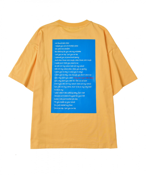 이모션플래닛(emotionplanet) 러브 송 레터 티셔츠 (머스타드)