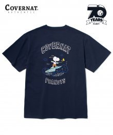 CXPEANUTS 70th SURFING SNOOPY TEE NAVY