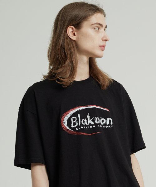 블라쿤(blakoon) 크레용 시그니쳐 로고 반팔티셔츠 (블랙)