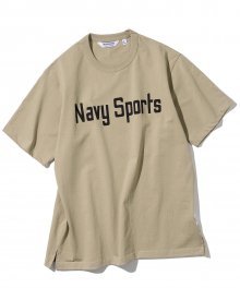 20ss navy sports logo tee sand