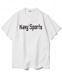20ss navy sports logo tee off white